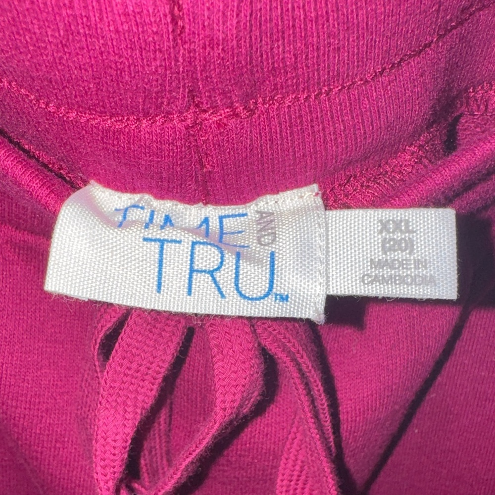 Time and Tru Terry Trim “Raspberry” Track/Jogger Pants - Picture 5 of 9